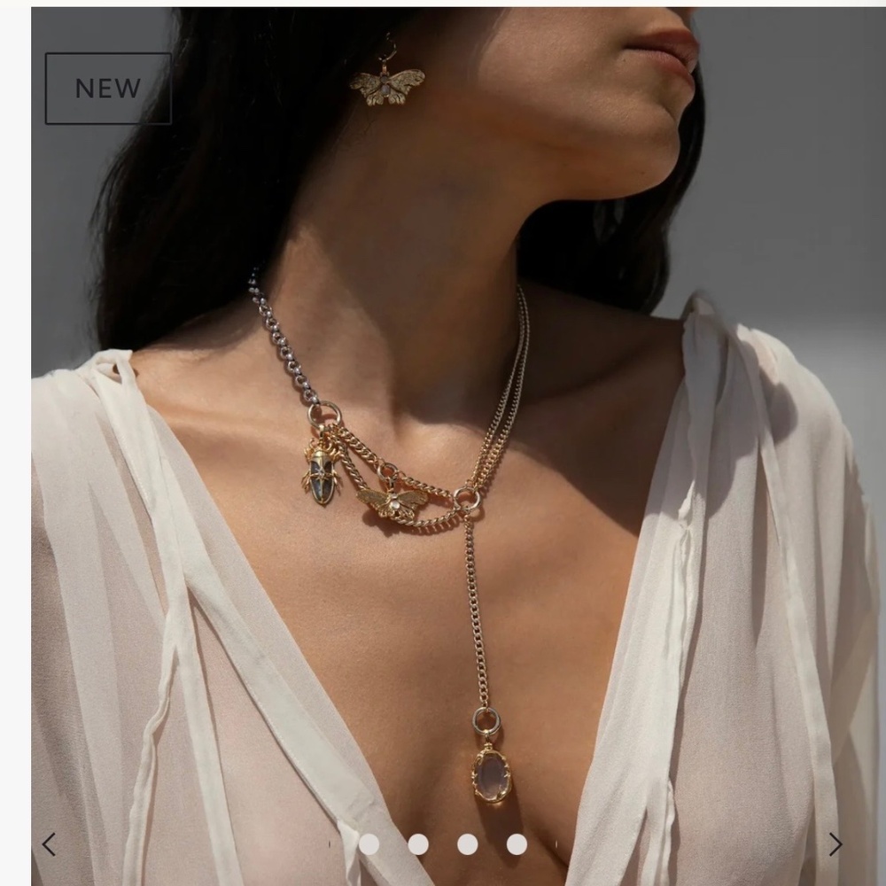 Secret Forest Asymmetrical Charm Necklace